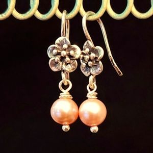 Pink Pearl Fleur Earrings